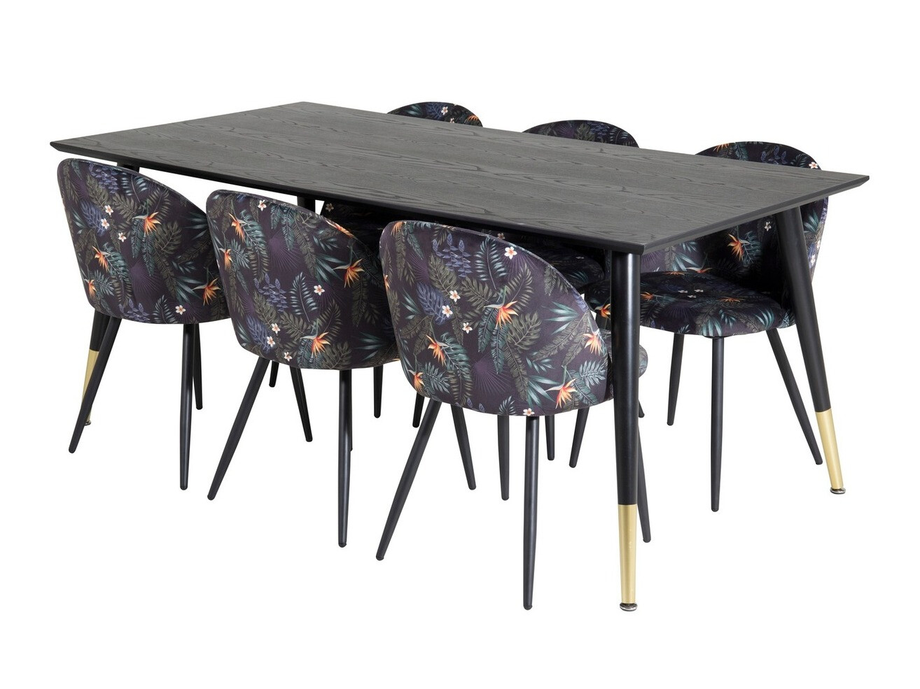 Dining set Dallas 1876 (Floral pattern + Black)