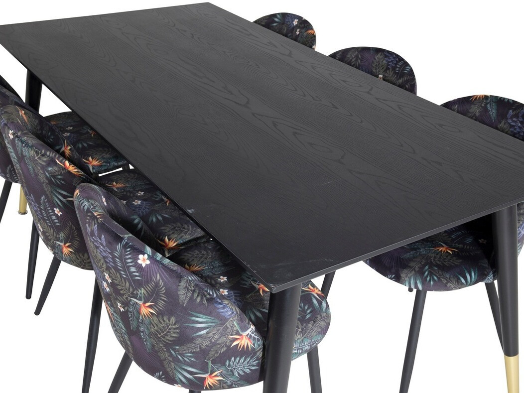 Dining set Dallas 1876 (Floral pattern + Black)