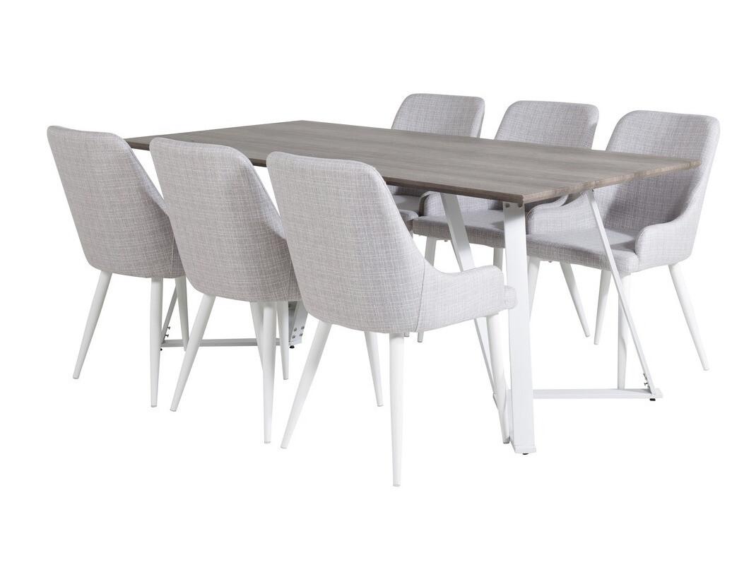 Dining set Dallas 1973 (White + Light grey)