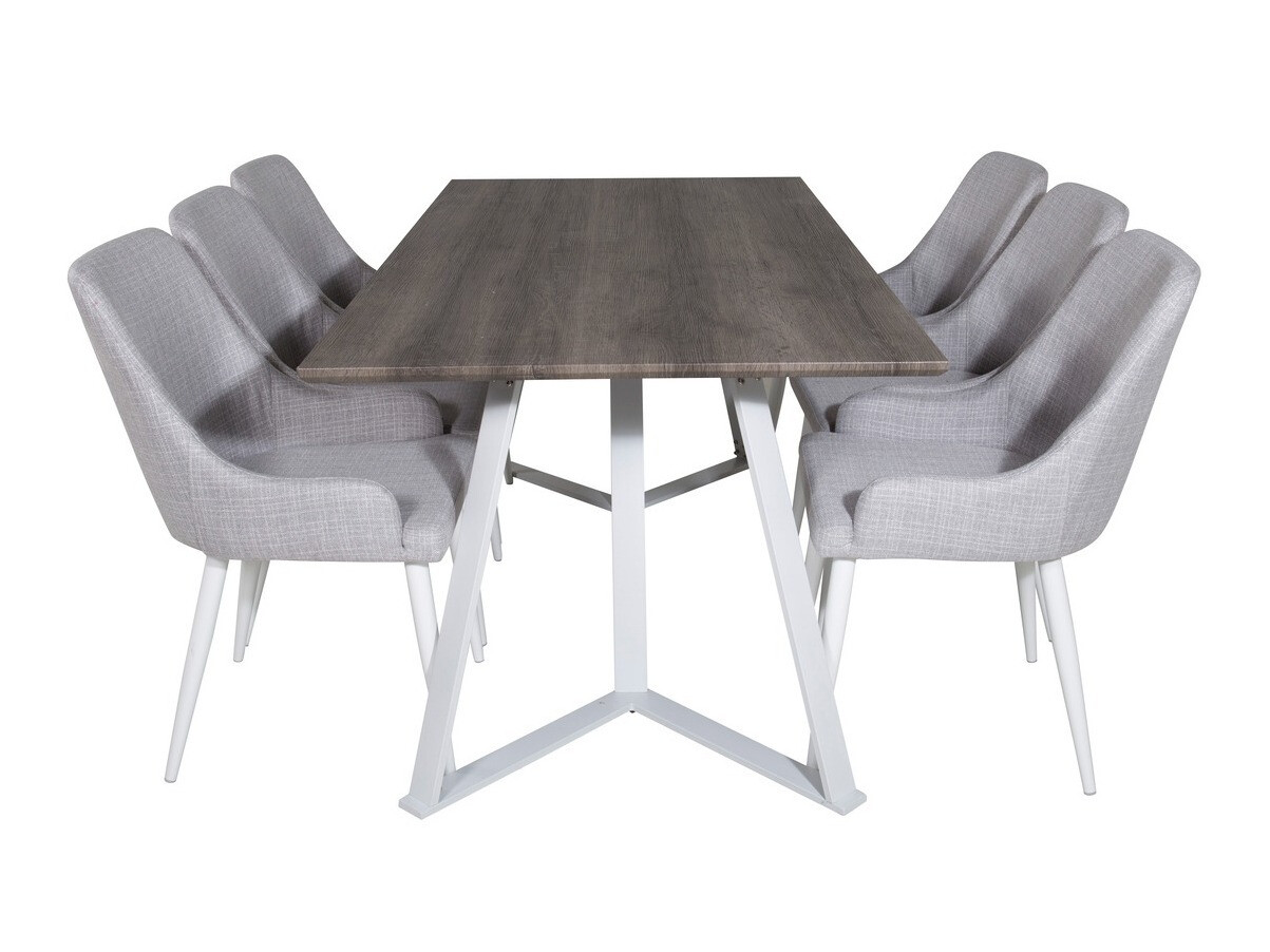 Dining set Dallas 1973 (White + Light grey)