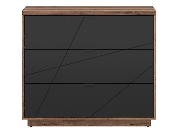 Chest of drawers Fivale 118 (Dark Delano oak + Matte black)
