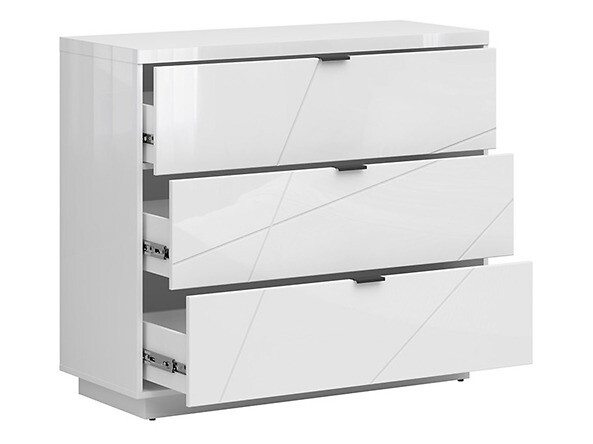 Συρταριέρα Fivale 118 (Γυαλιστερό λευκό + Άσπρο)