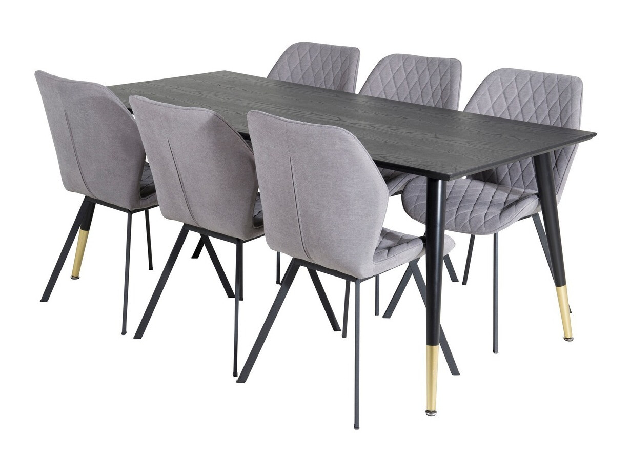 Dining set Dallas 2582 (Black + Brass)