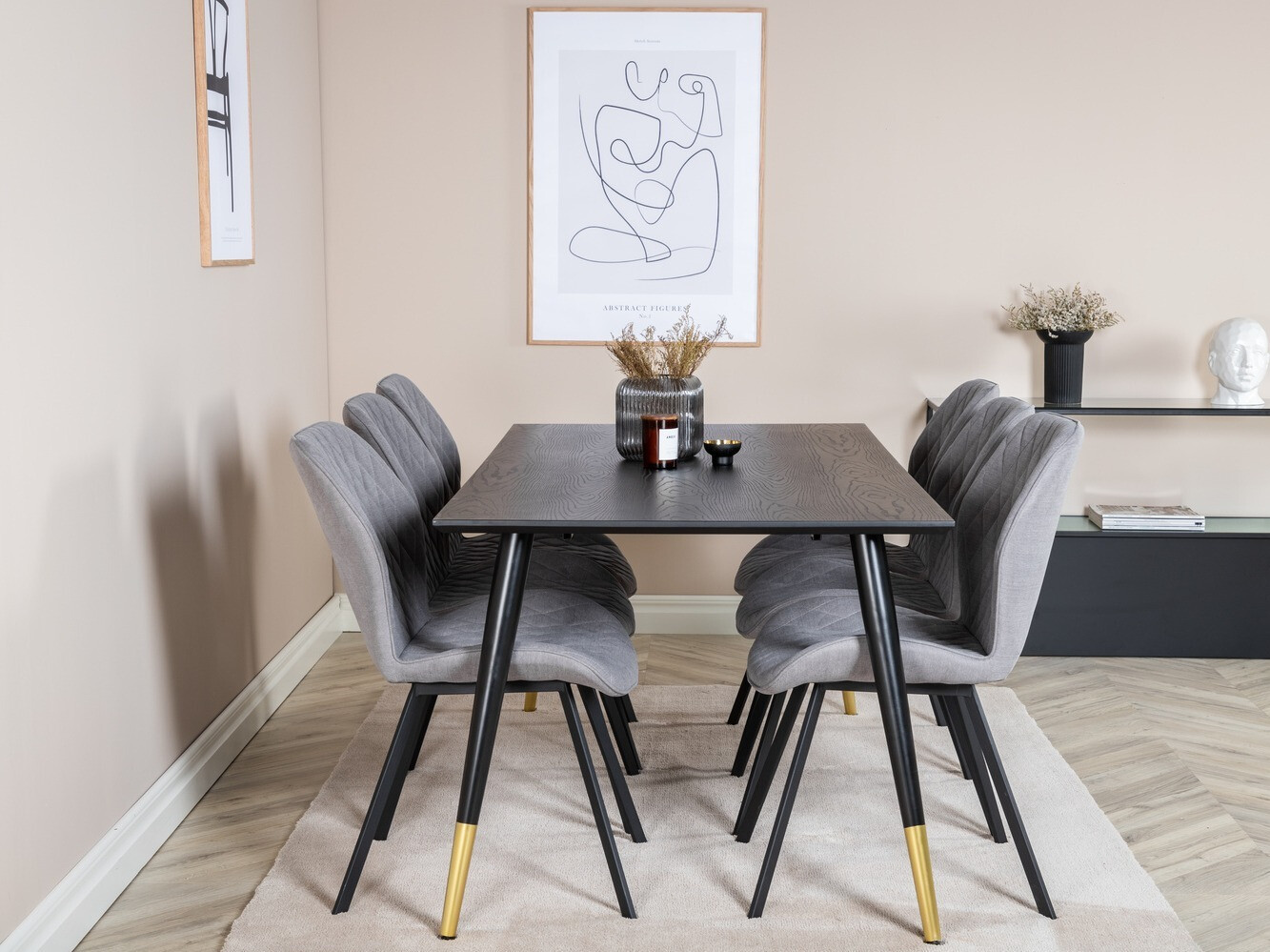 Dining set Dallas 2582 (Black + Brass)