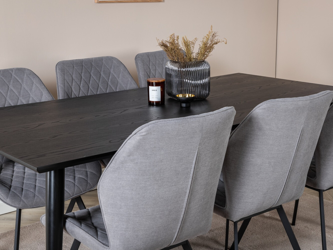 Dining set Dallas 2582 (Black + Brass)