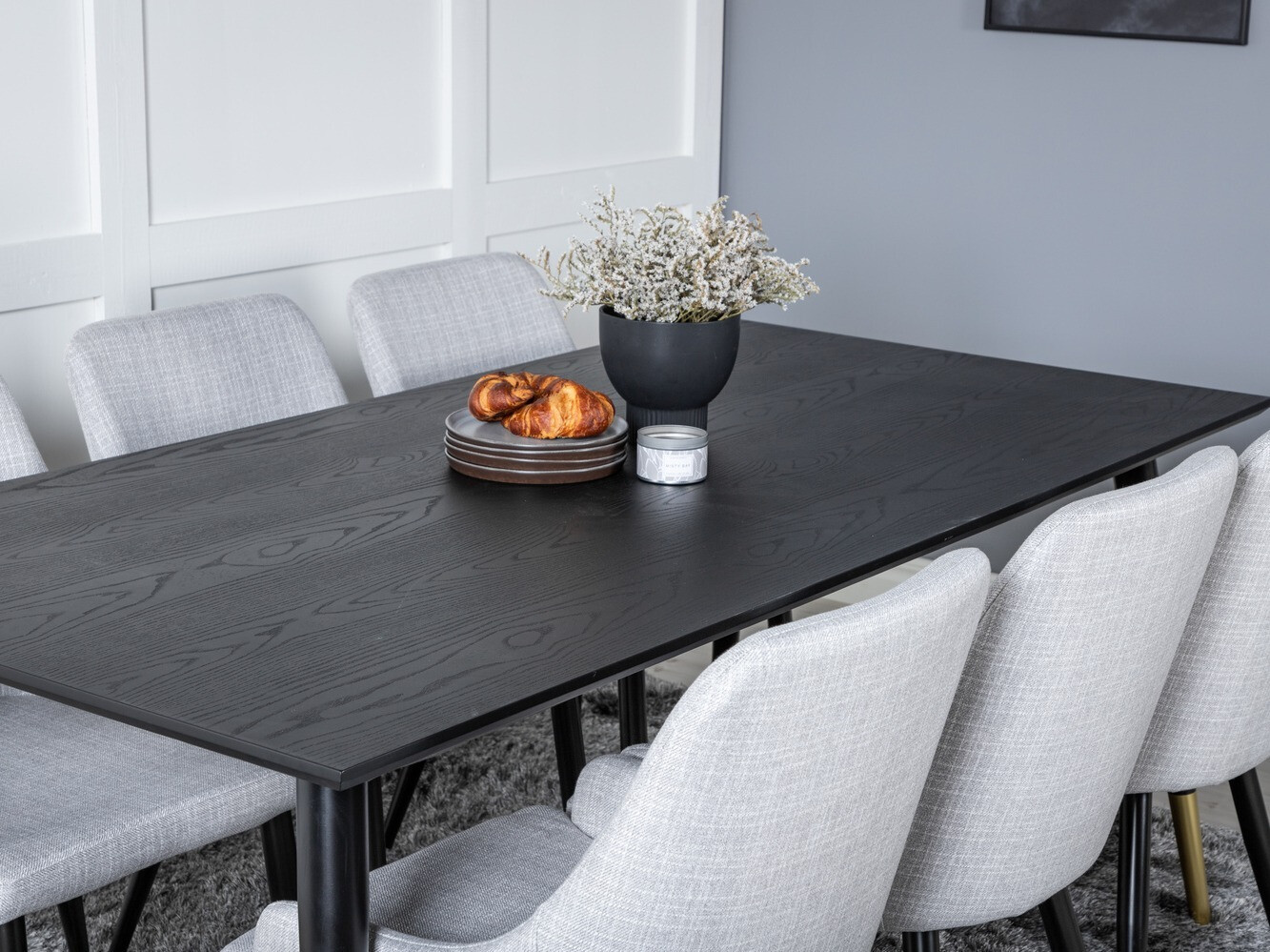 Dining set Dallas 2599 (Black + Brass)
