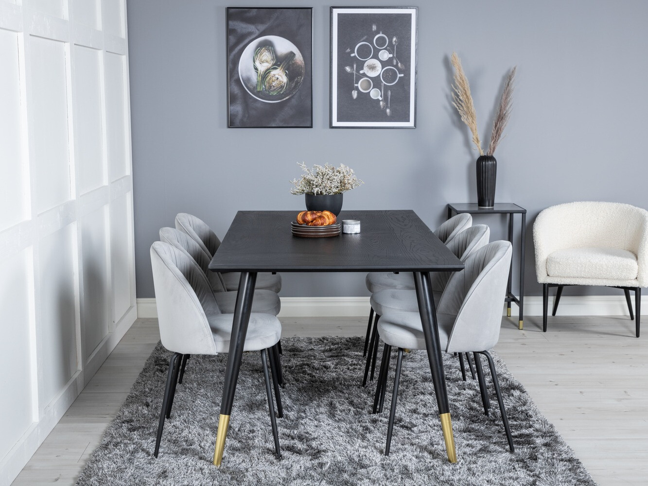 Dining set Dallas 2600 (Black + Brass)