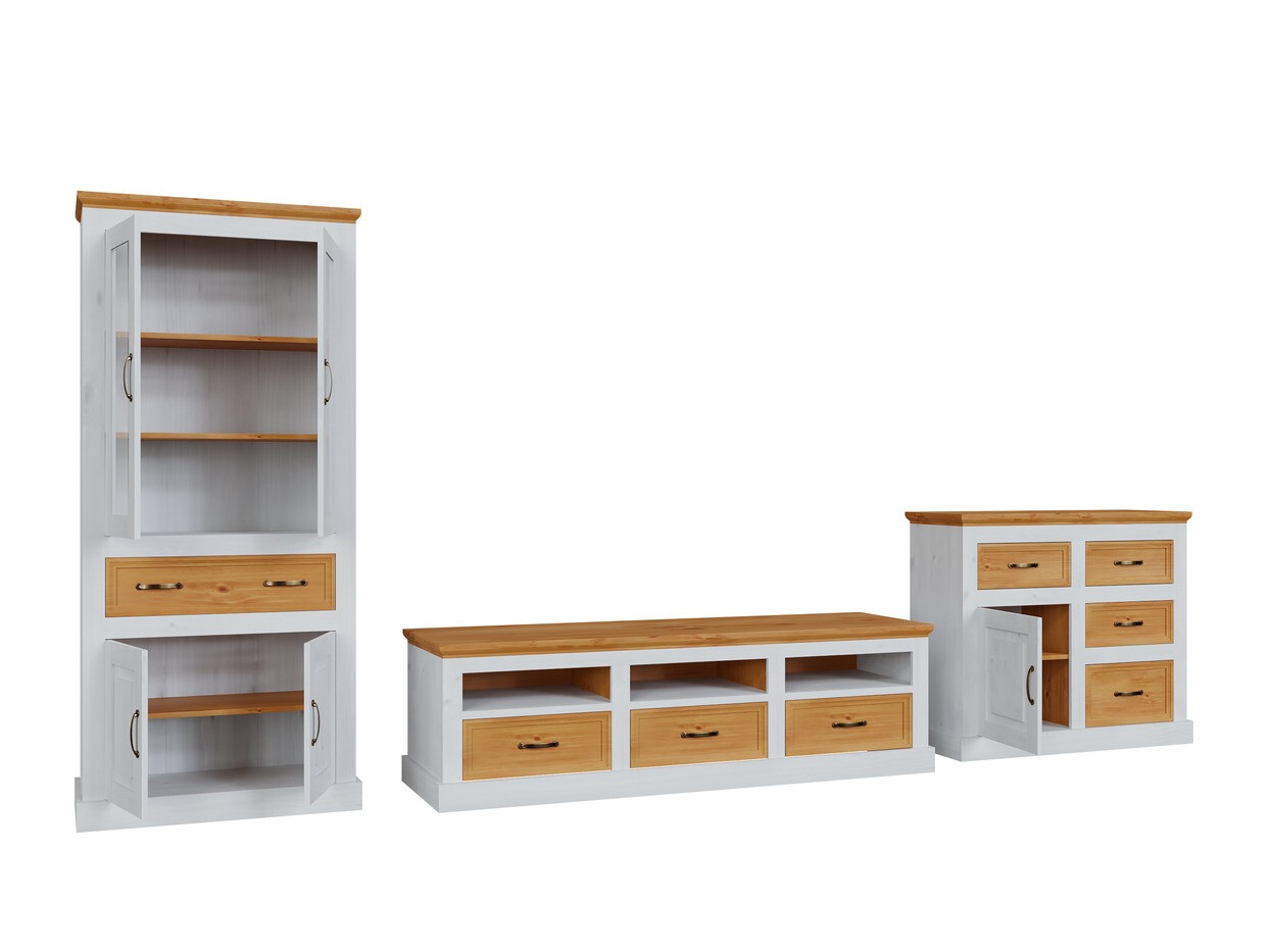 Σετ επίπλων σαλονιού Tolelio 115 (Άσπρο + Πεύκο)