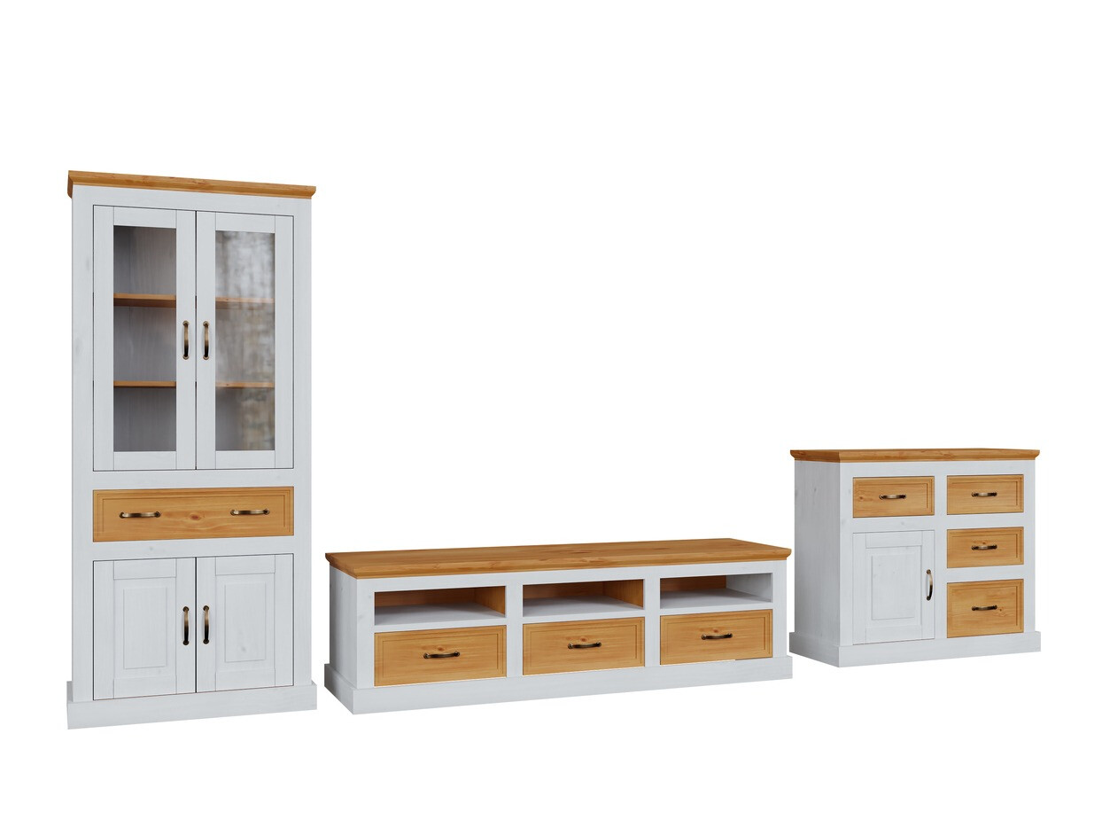 Σετ επίπλων σαλονιού Tolelio 115 (Άσπρο + Πεύκο)