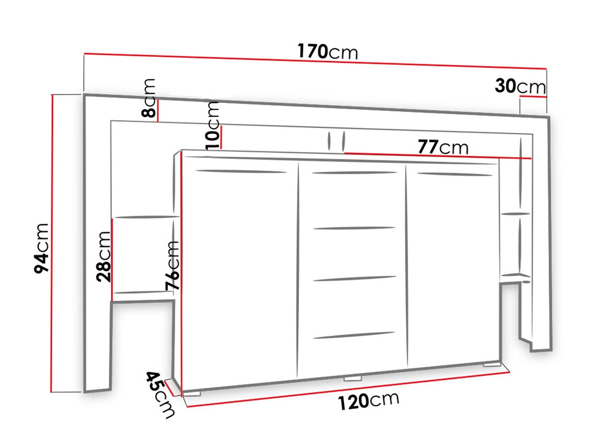 Συρταριέρα Aestas (Άσπρο + Γυαλιστερό μαύρο)