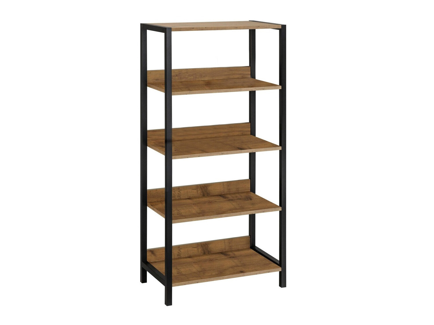 Βιβλιοθήκη Larnovo 108 (Σκούρα δρυς + Μαύρο)