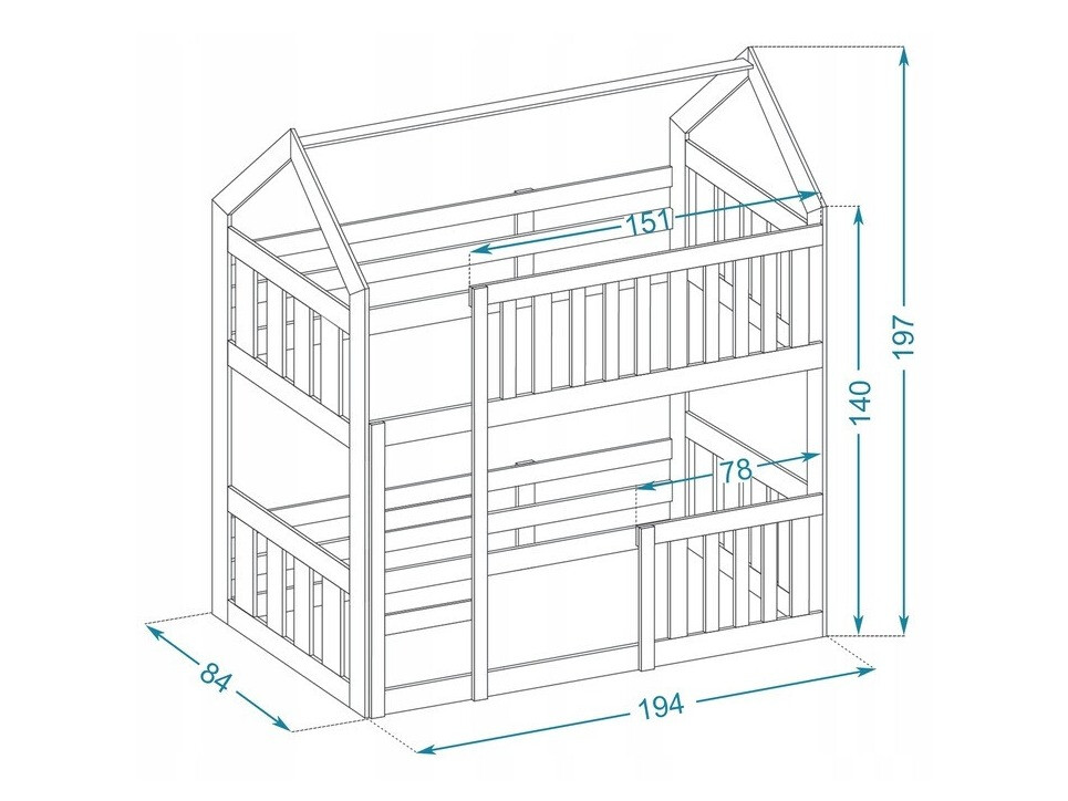 Bunk bed Aurora 175 (White)