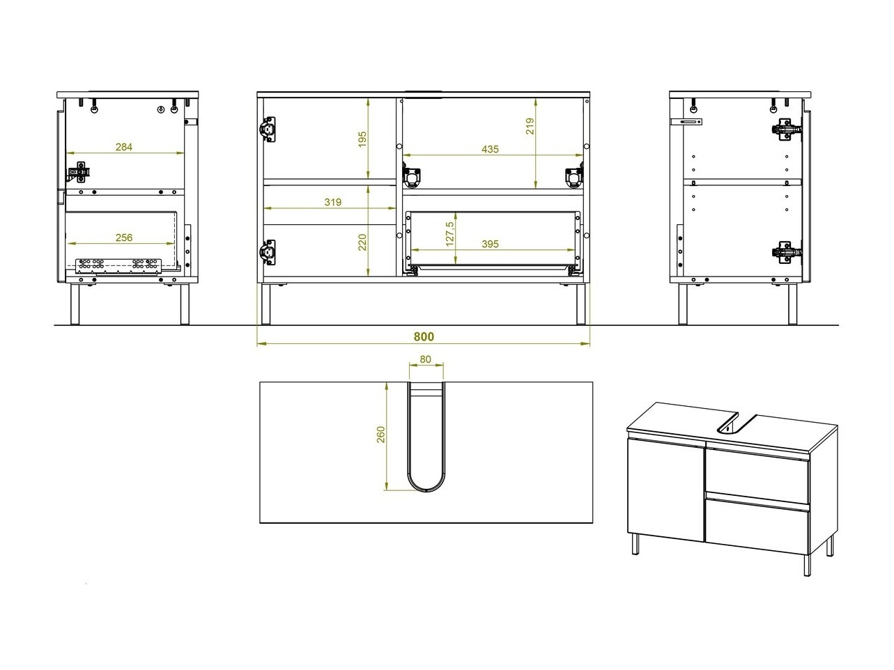 Όρθιο ντουλάπι νιπτήρα μπάνιου Levtalo 101
