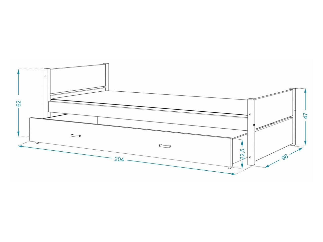 Bed Aurora 176 (White)