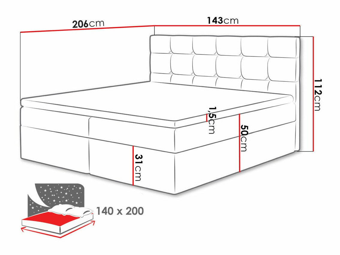 Κρεβάτι continental Comfivo Osculum I (Soft 017)