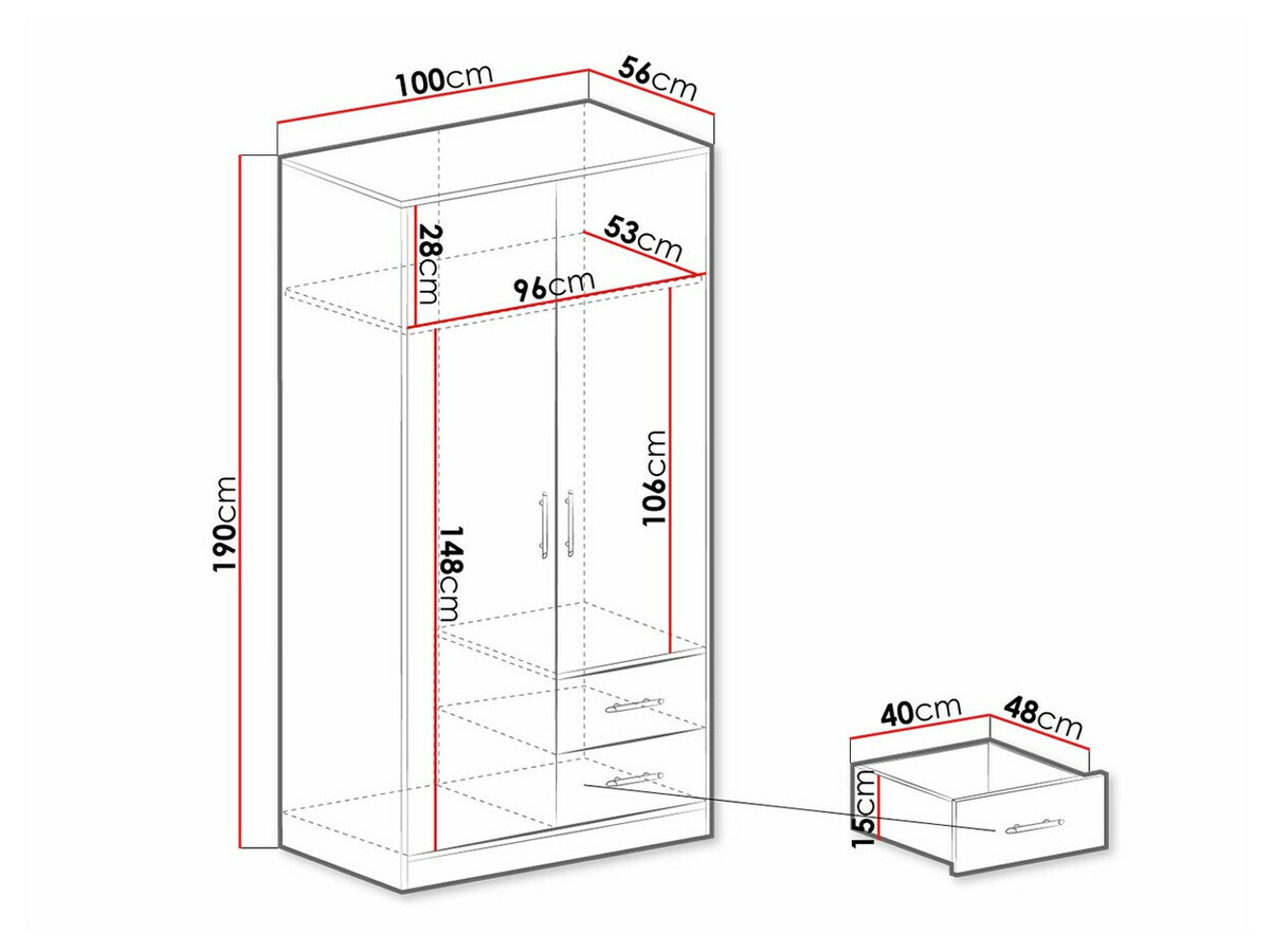 Wardrobe Cavmero 105 (Anthracite)