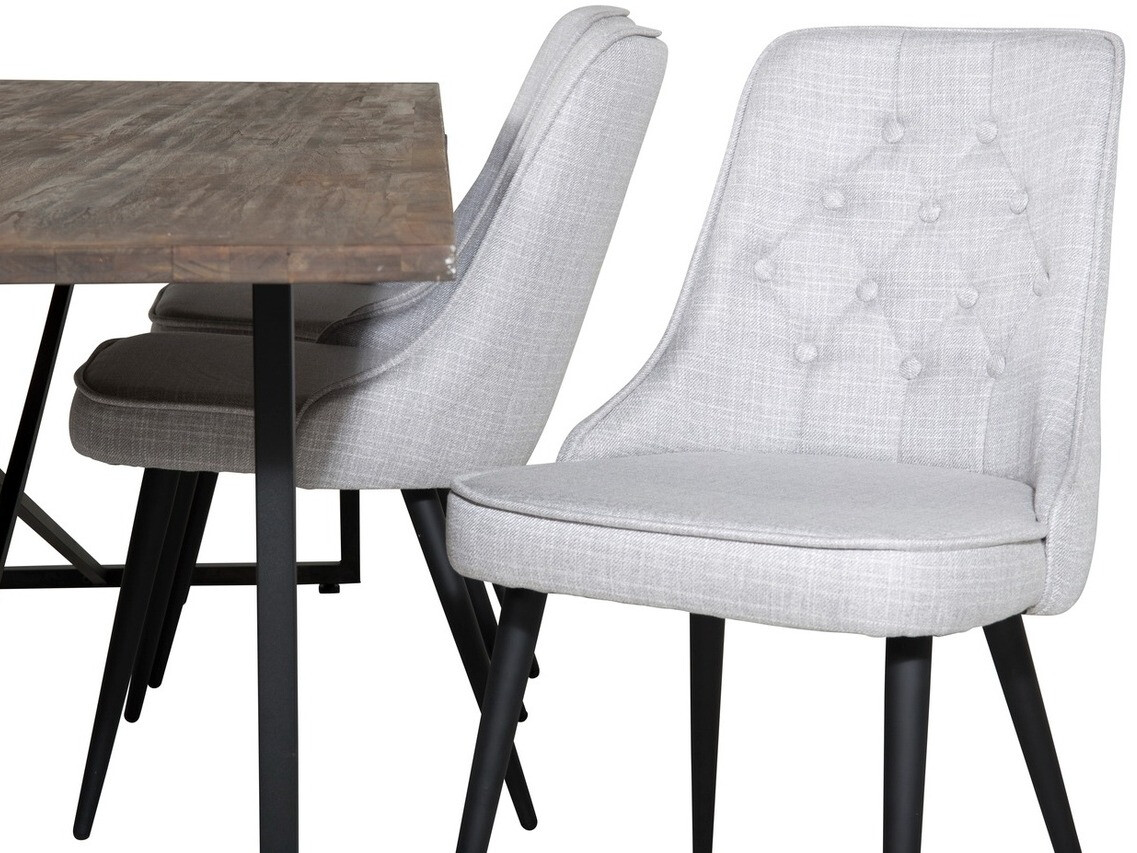 Dining set Dallas 1865 (Black + Light grey)