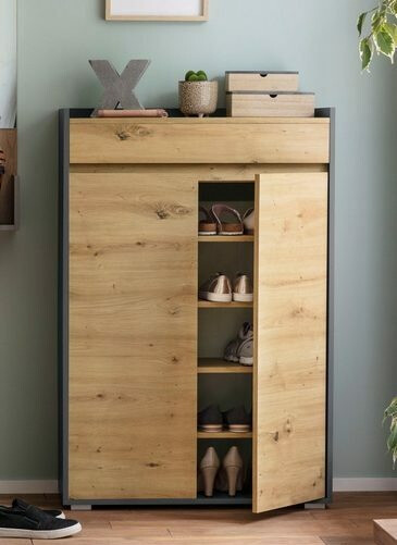 Shoe shelf Ruvciri 101 (Oak + Anthracite)
