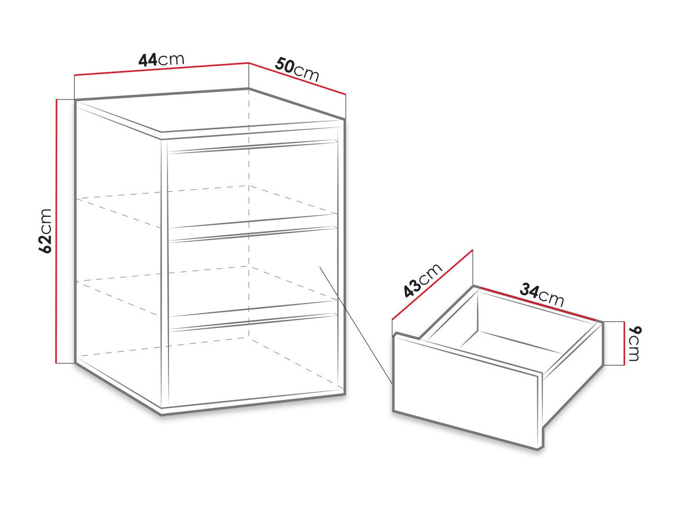 Συρταριέρα γραφείου Catromi 124 (Άσπρο)