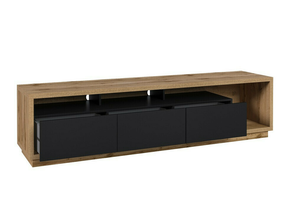 Living room set Austin 362 (Wotan Oak + Matte black + Black)
