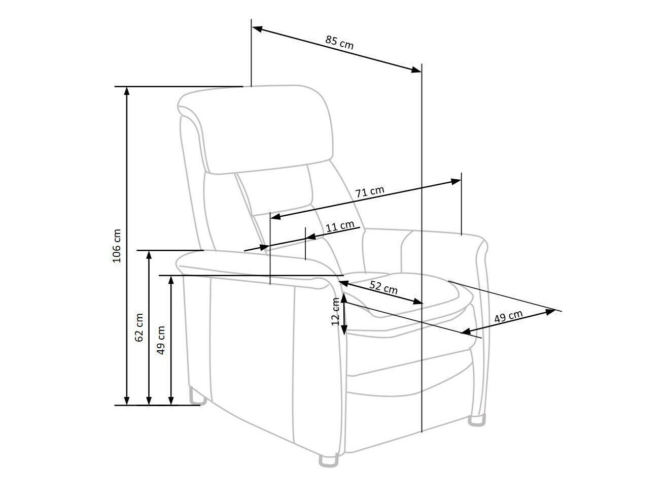Ρυθμιζόμενη πολυθρόνα Houston 1030 (Γκρι)