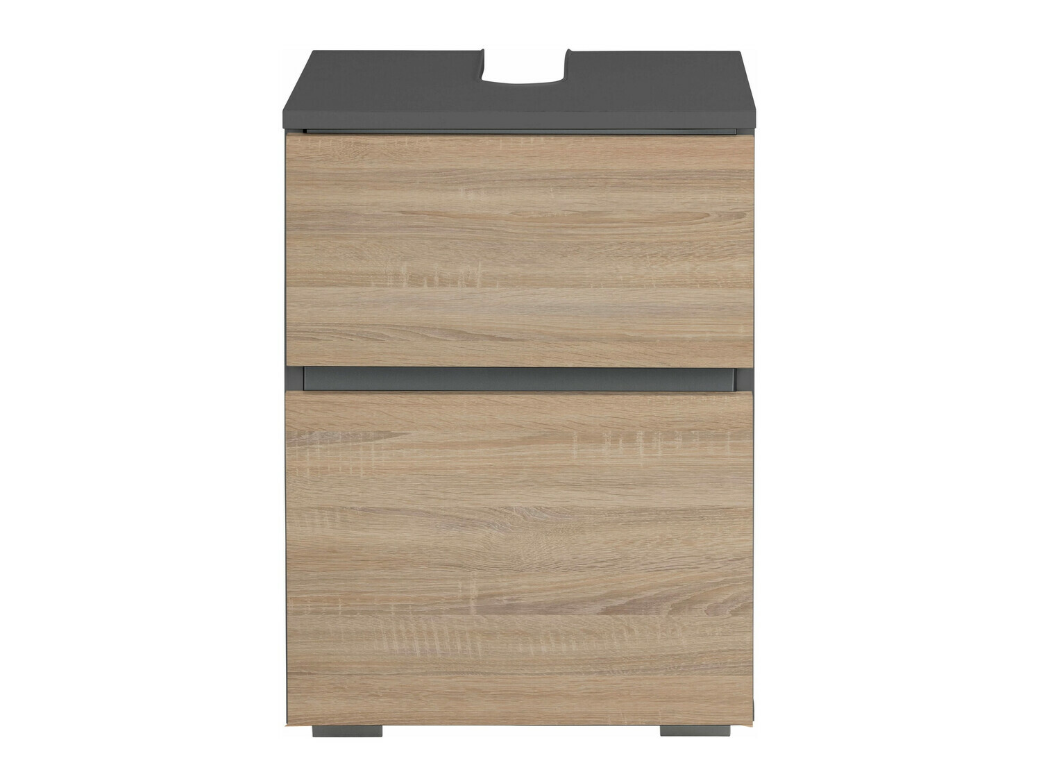 Όρθιο ντουλάπι νιπτήρα μπάνιου Soncamu 103 (Ανθρακί + Δρυς)