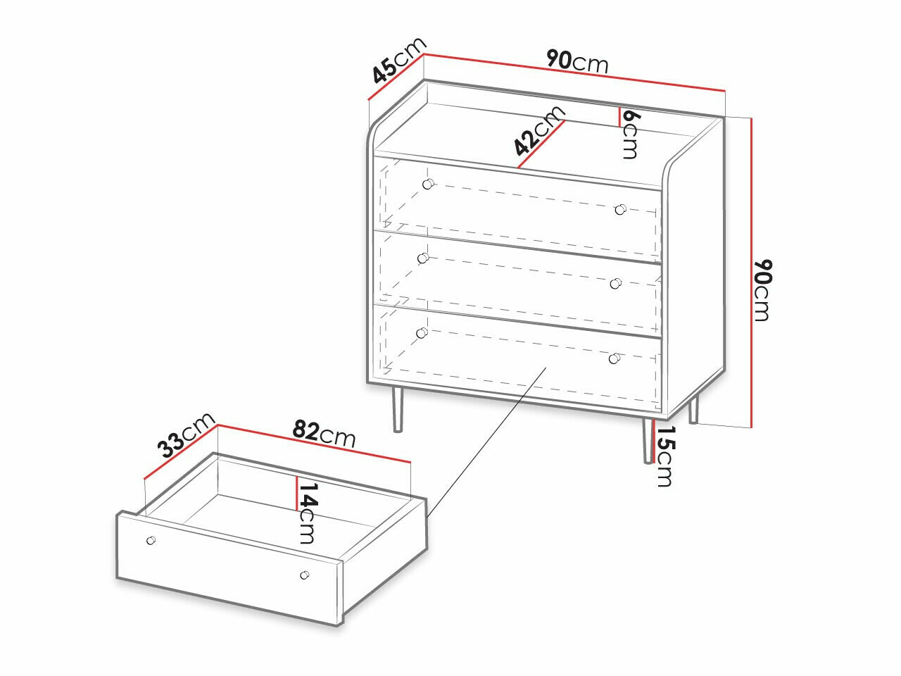 Chest of drawers Ferenou 101