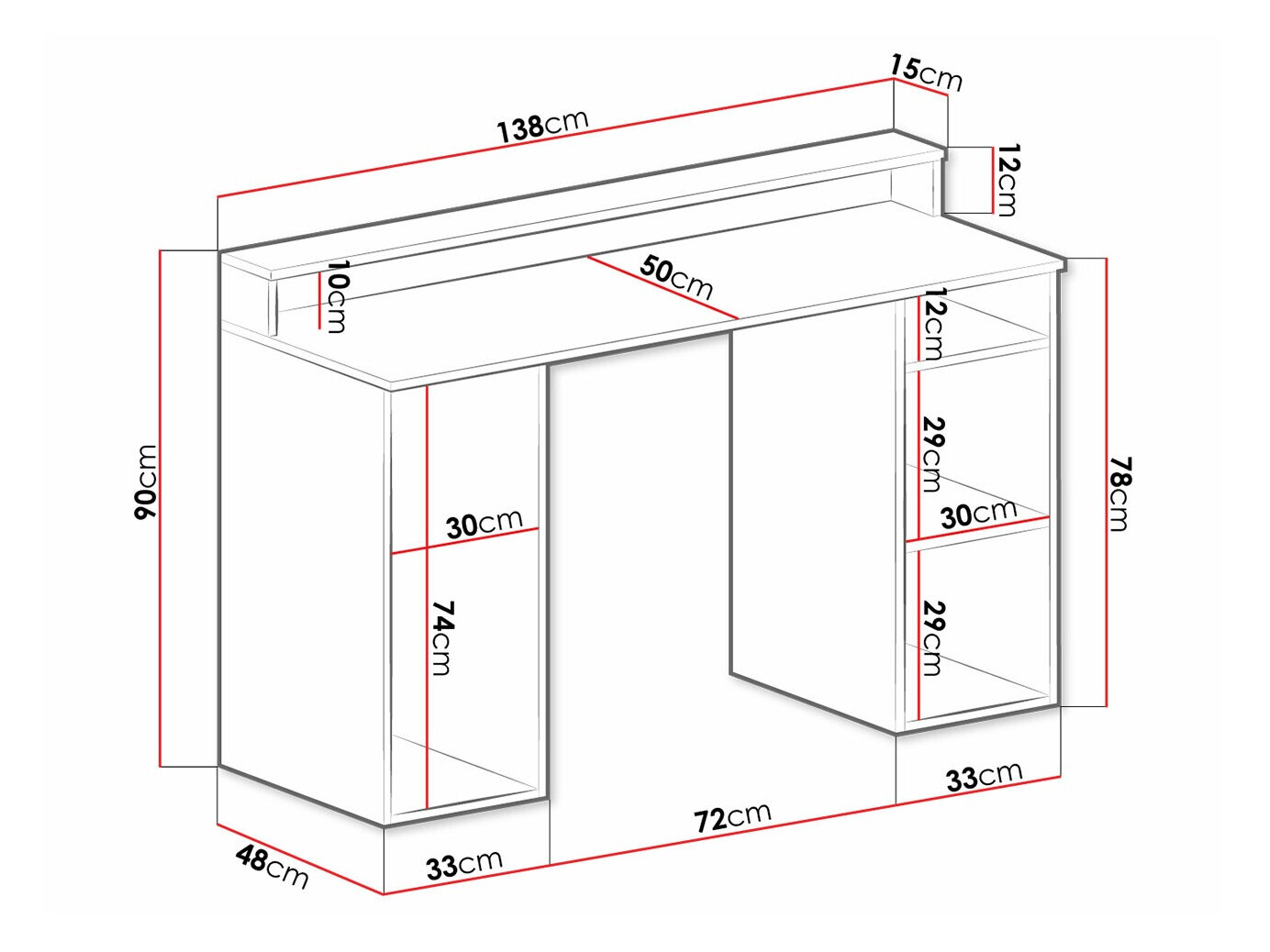 Γραφείο gaming Lila (Άσπρο)