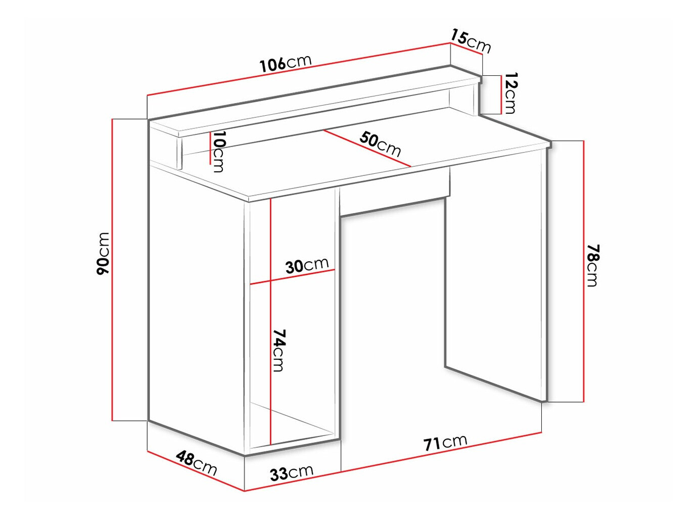 Γραφείο gaming Lila I (Άσπρο)