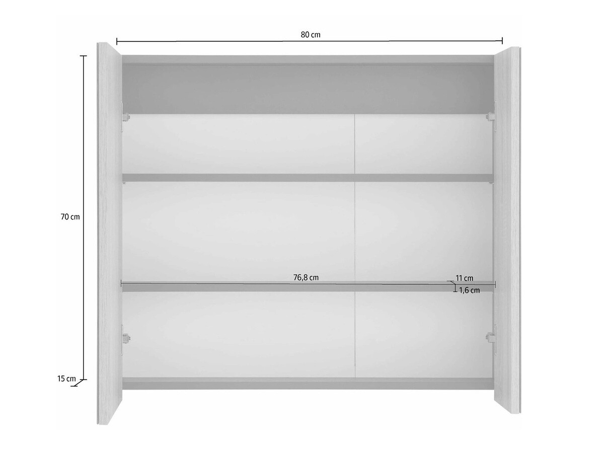 Bathroom mirror cabinet Soncamu 104 (White + Anthracite)