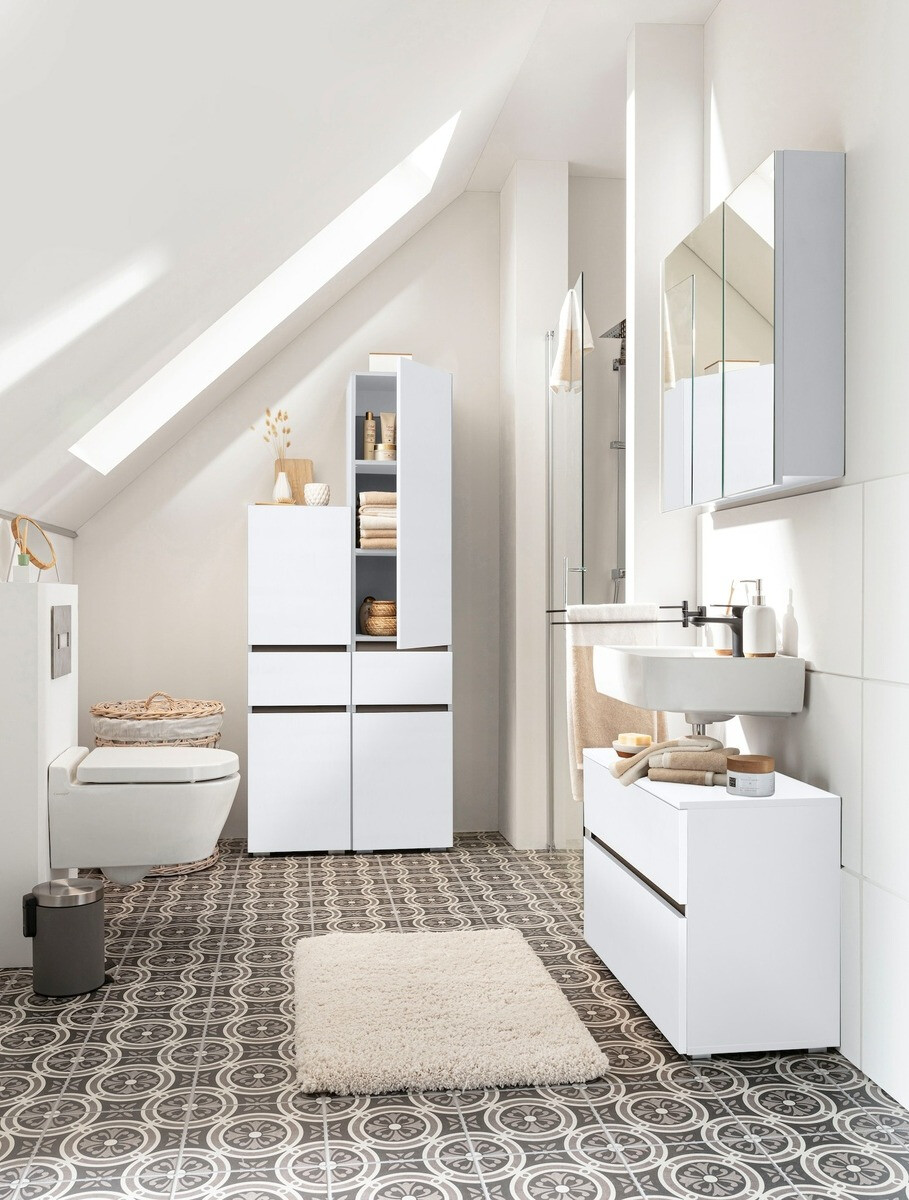 Όρθιο ντουλάπι νιπτήρα μπάνιου Soncamu 109 (Άσπρο)