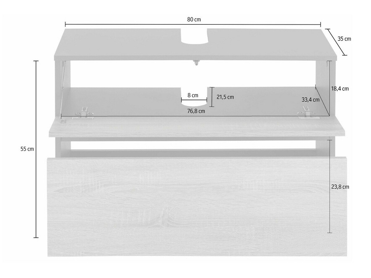 Όρθιο ντουλάπι νιπτήρα μπάνιου Soncamu 109 (Άσπρο)