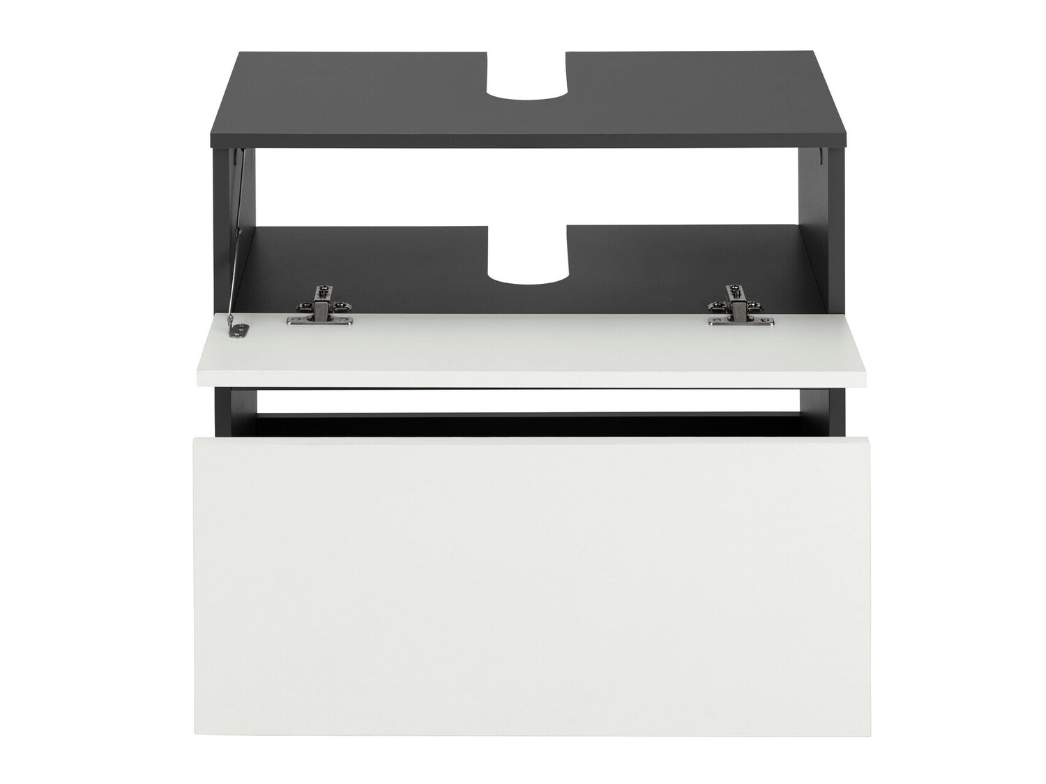 Όρθιο ντουλάπι νιπτήρα μπάνιου Soncamu 110 (Άσπρο + Ανθρακί)