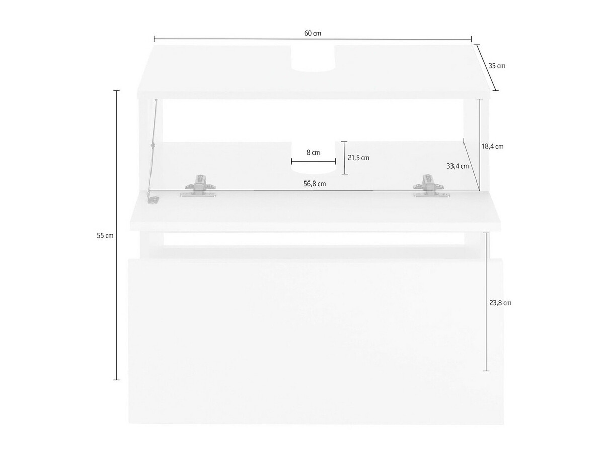 Όρθιο ντουλάπι νιπτήρα μπάνιου Soncamu 110 (Άσπρο + Ανθρακί)