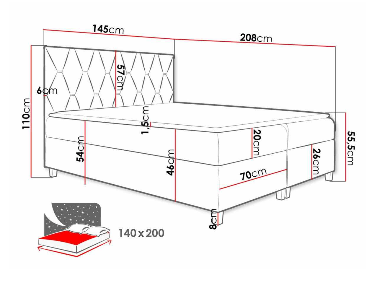 Κρεβάτι continental Nemus (Fresh 1)