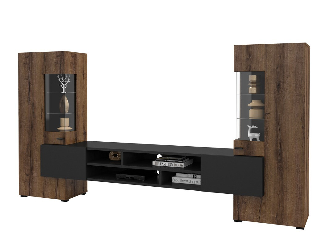 Living room set Mondalo 101 (Monastery oak + Matte black)