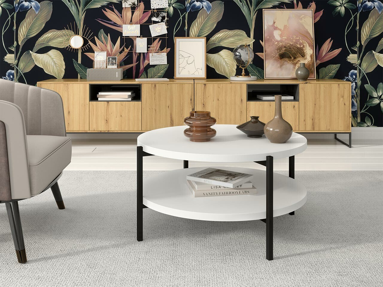 Τραπεζάκι σαλονιού Providence 177 (Άσπρο + Μαύρο)