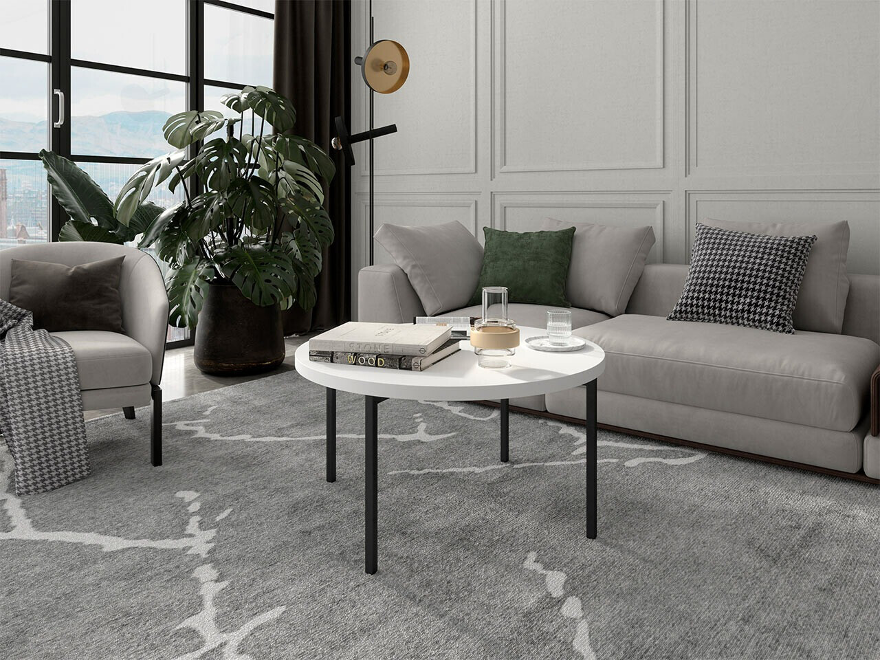 Τραπεζάκι σαλονιού Providence 178 (Άσπρο + Μαύρο)