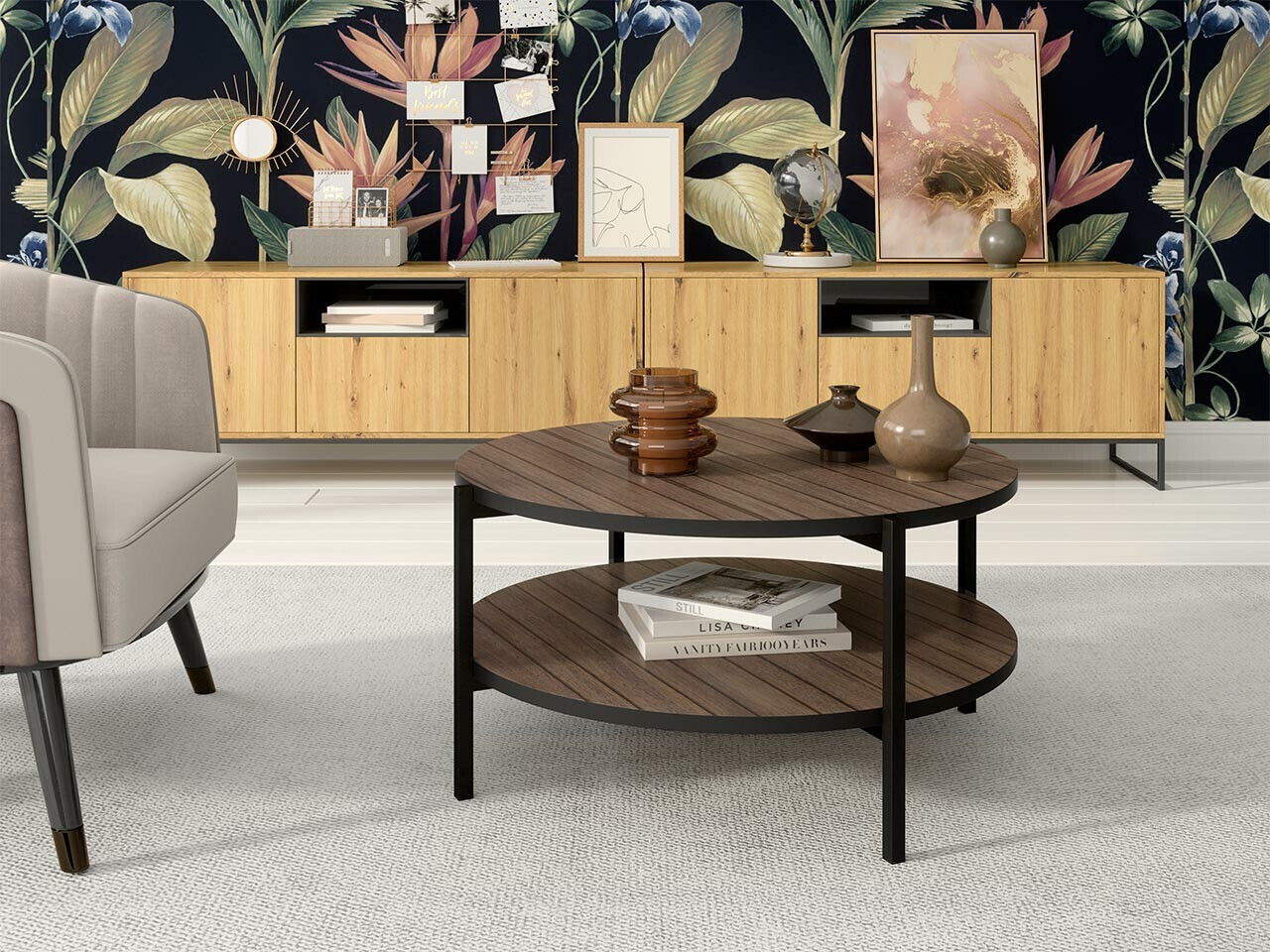 Τραπεζάκι σαλονιού Providence 181 (Καφέ + Μαύρο)