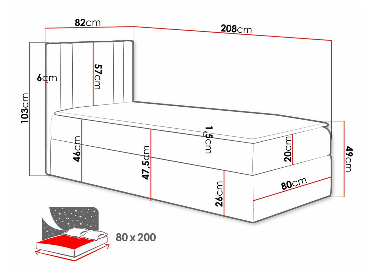 Continental bed Mel I (Kameleon 72)
