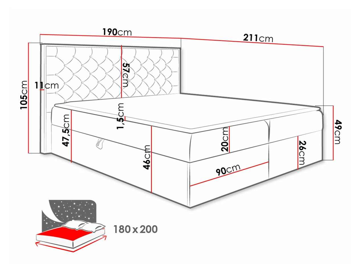Κρεβάτι continental Navis I (Δρυς wotan + Faro 4)