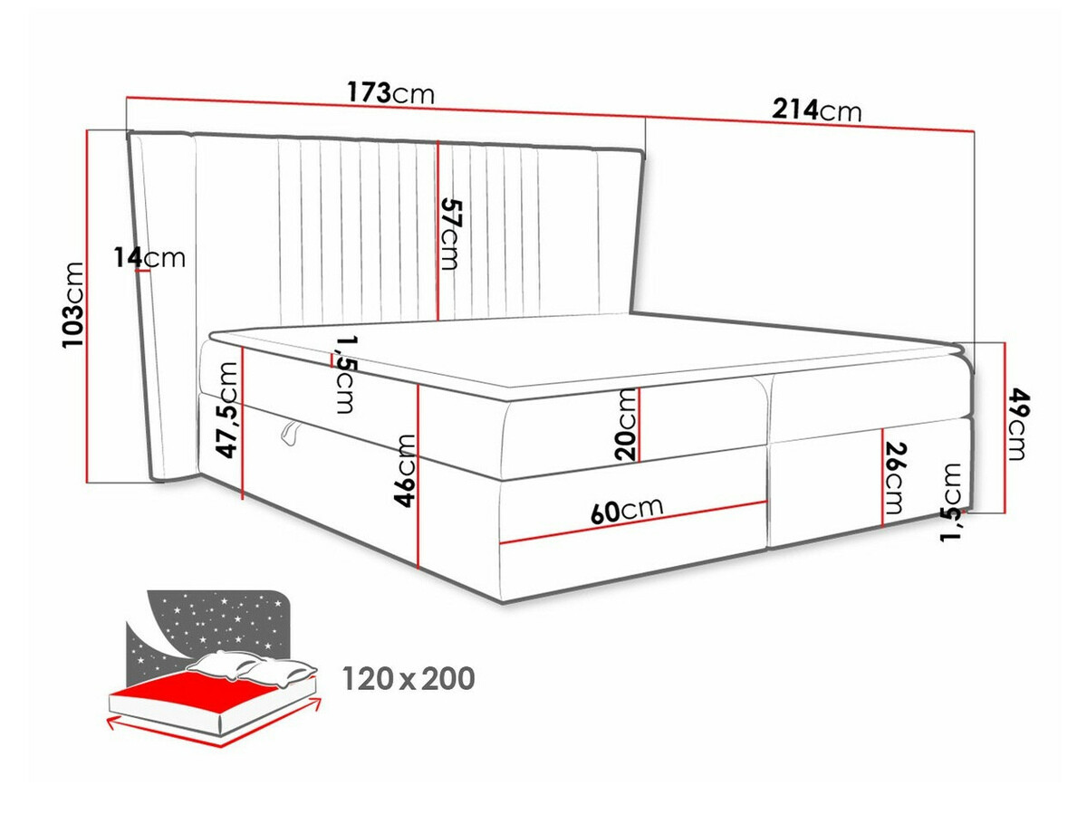 Κρεβάτι continental Fenestra (Magic Velvet 2239)
