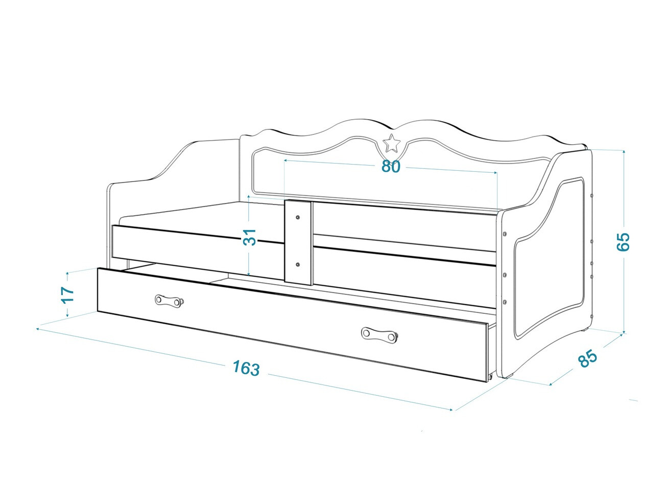Bed Aurora 148 (White)