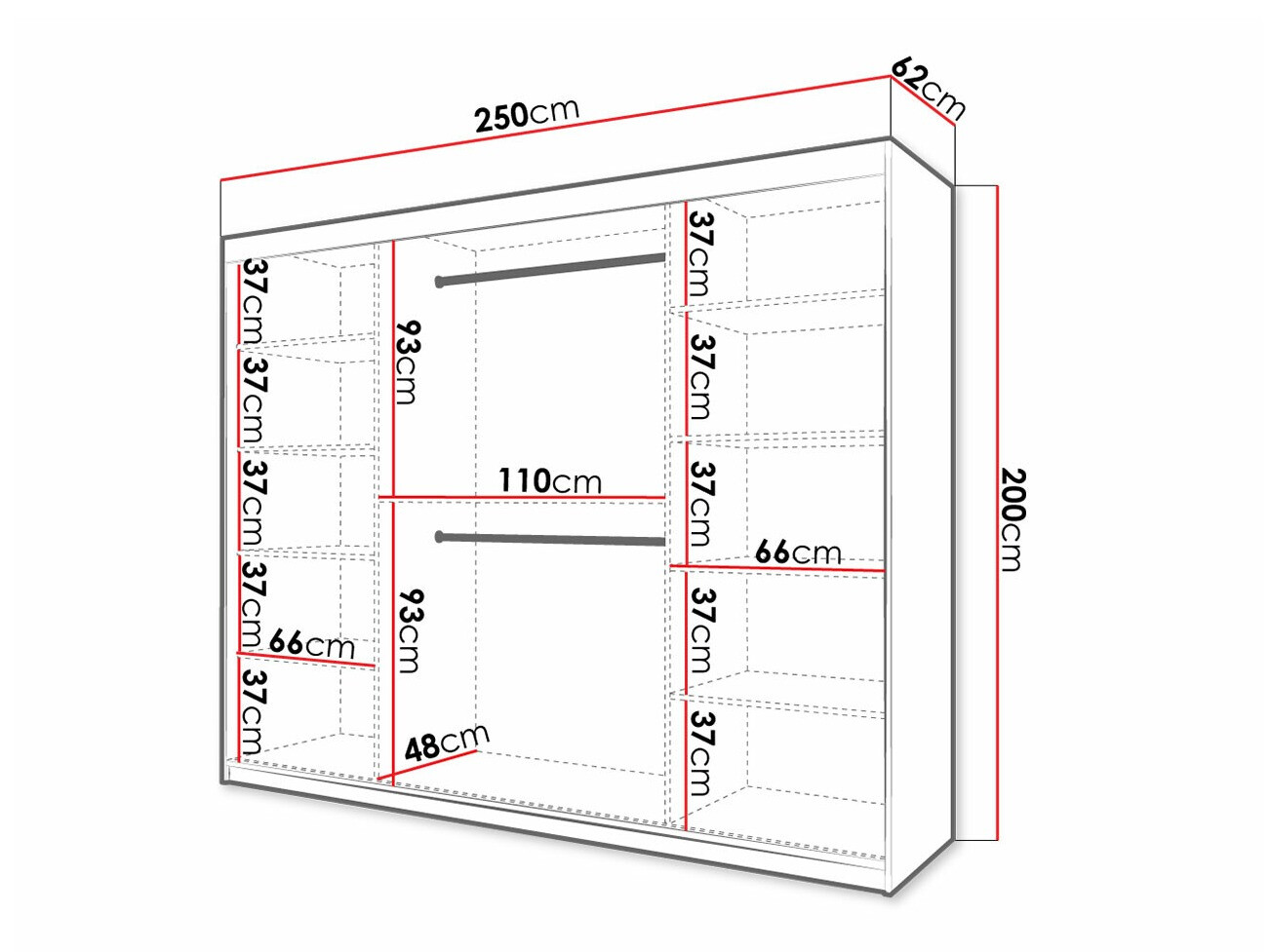 Ντουλάπα Ferfere 102 (Άσπρο)