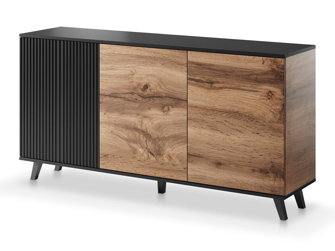 Μπουφέ Luelia 120 (Μαύρο + Δρυς wotan)