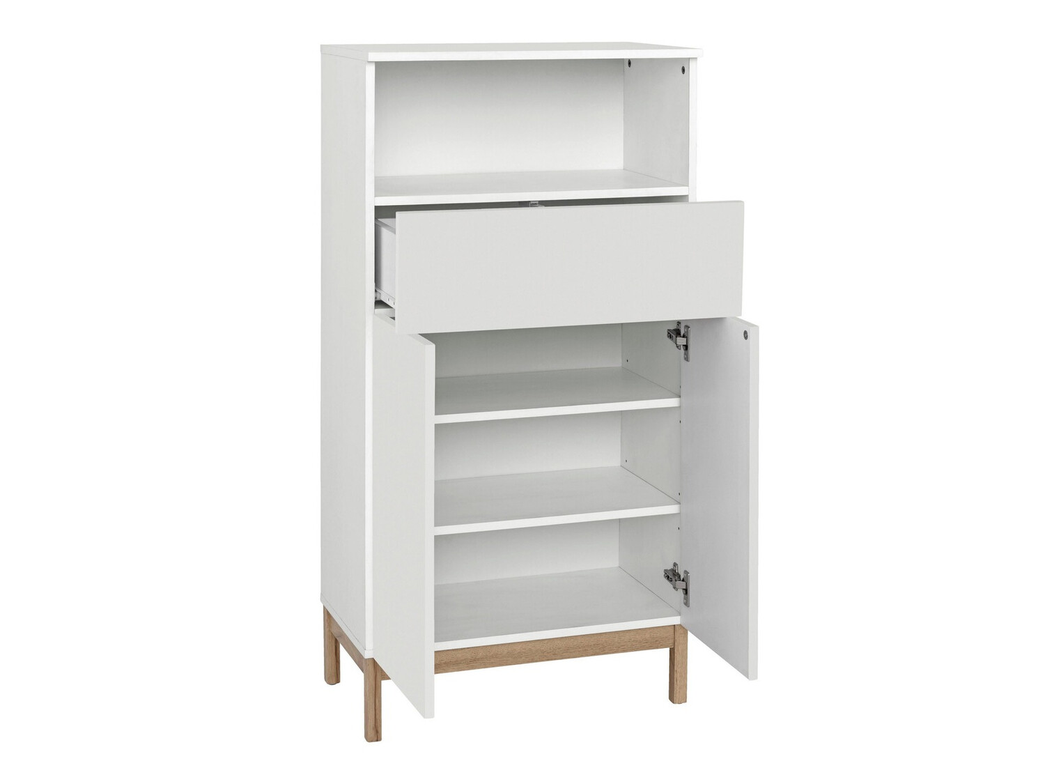 Όρθιο ντουλάπι μπάνιου Tolcami 104 (Άσπρο + Δρυς)