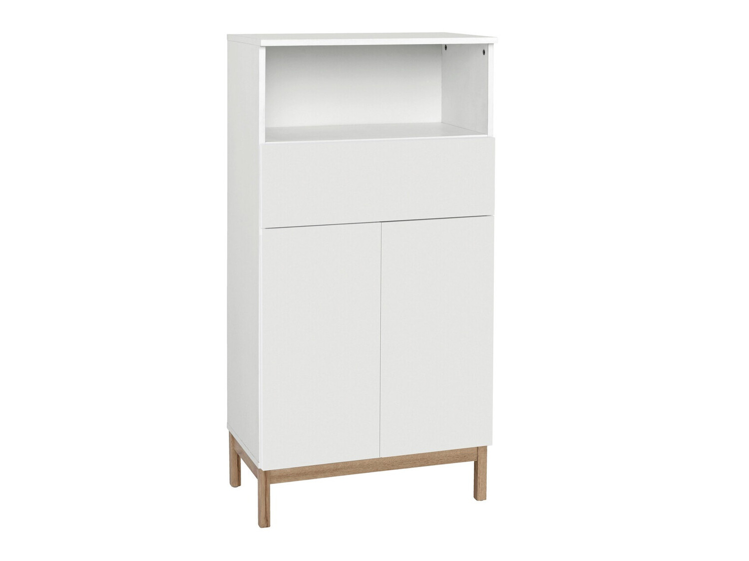 Standing bathroom cabinet Tolcami 104 (White + Oak)