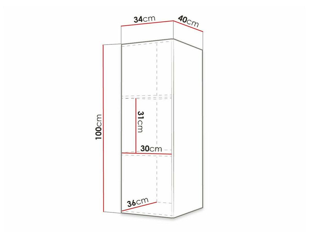 Ντουλάπι τοίχου Anulio (Άσπρο)