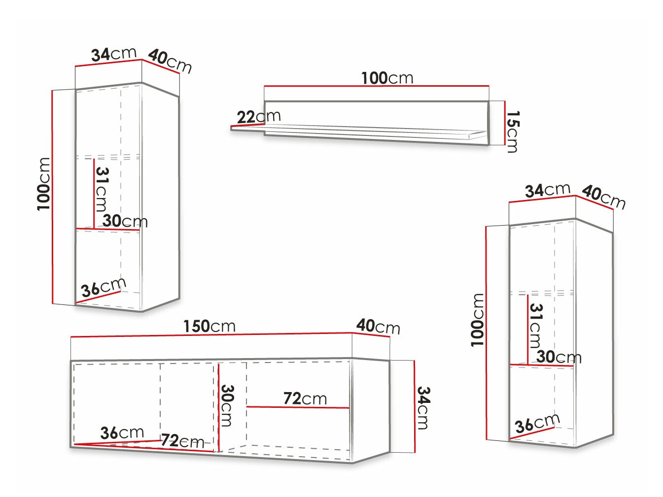 Σετ επίπλων σαλονιού Anulio IX (Μαύρο)