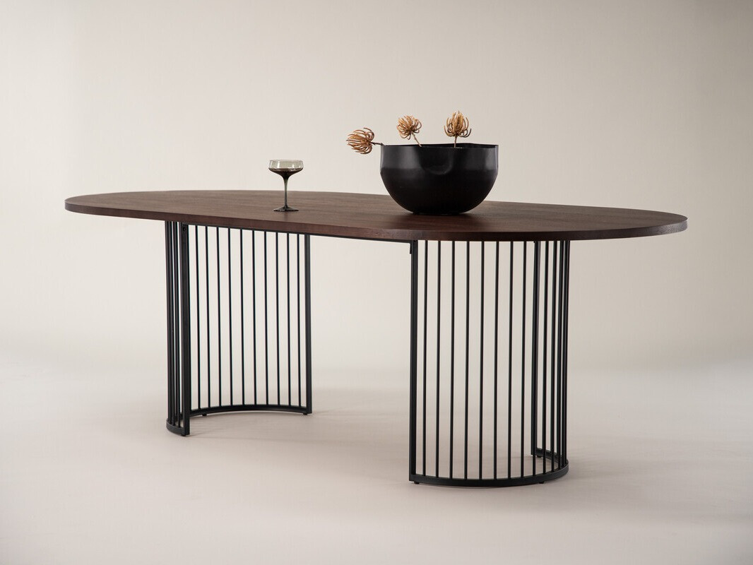 Τραπέζι Dallas 3276 (Καρυδί + Μαύρο)